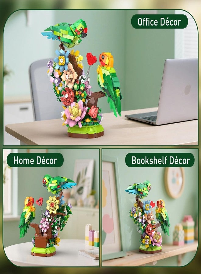 Vziimo Flowers & Love Bird Building Set for Adults, Flower Parrot Botanicals Decor Model Kit with LED, Animal Toys Gifts Ideas for Adults and Teens Age 14+ (1050 PCS) - Image 5